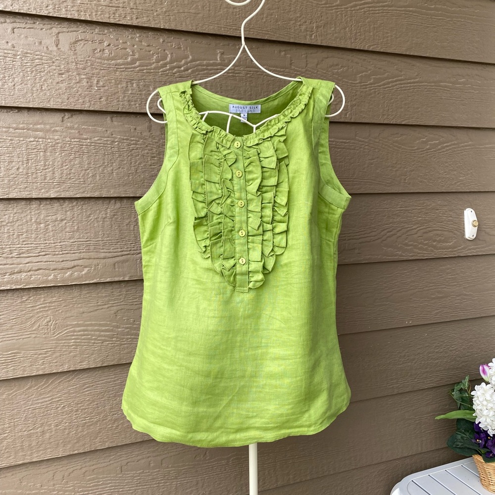 August silk options women's linen top